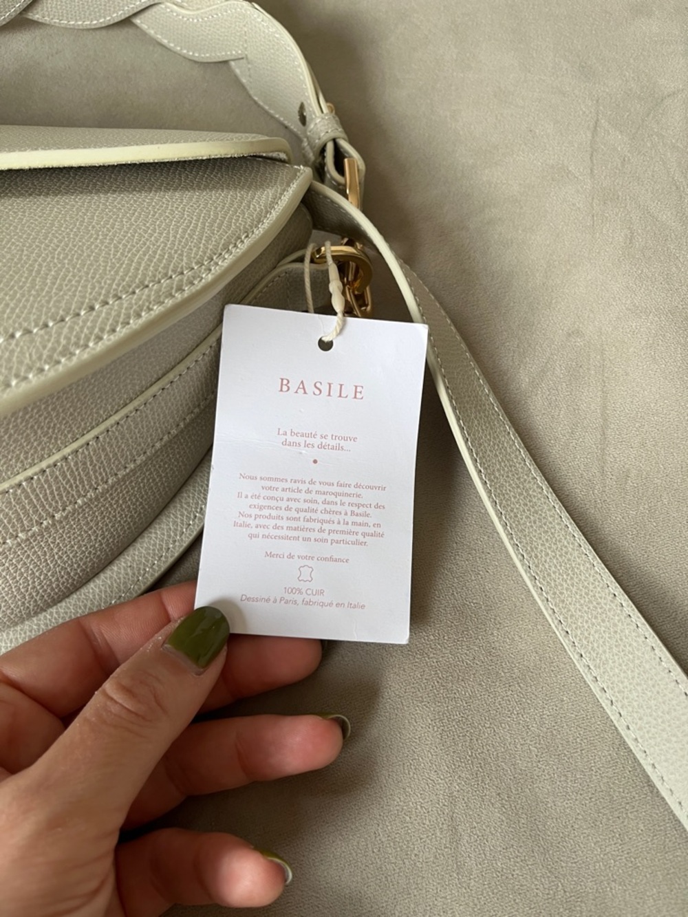 NWT Basile (Maison Rinceau) Le Dianna Shoulder / Crossbody Bag Ivory Color - Picture 6 of 7